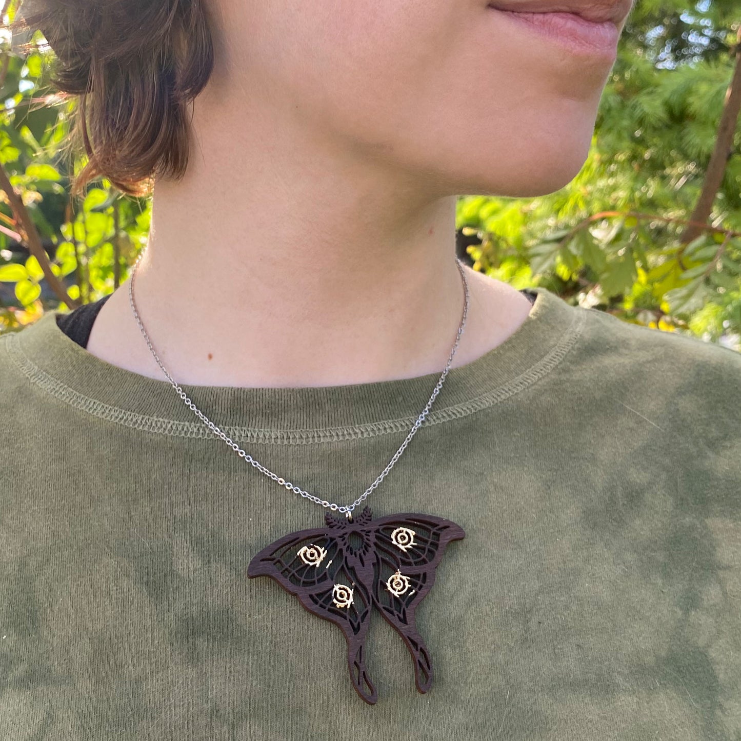 Luna Moth Reversible Necklace